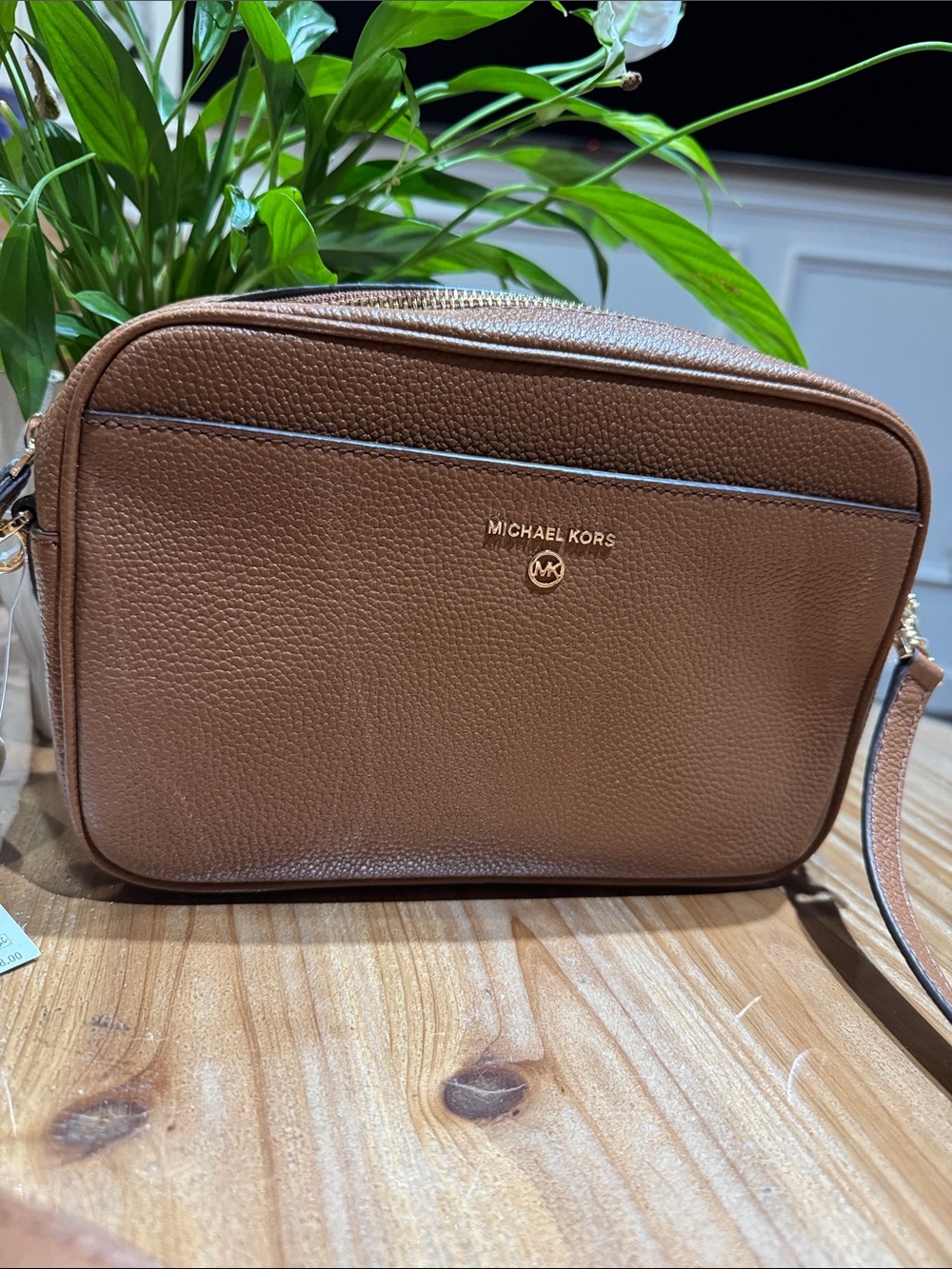 Michael Kors Tan Pebbled Leather Messenger Crossbody